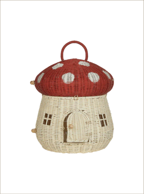 Mushroom Rattan House Basket